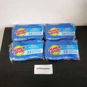 4x Scotch Brite 3M Non-Scratch Scrub Sponges